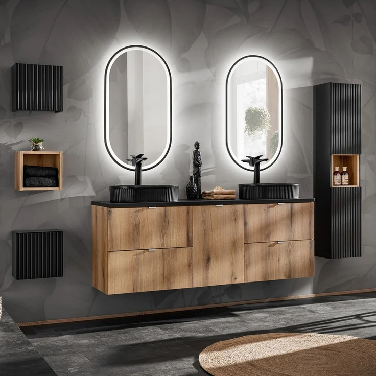 Badezimmer Regal 27x25 cm, Eiche, NEWPORT-56-OAK – Bild 5