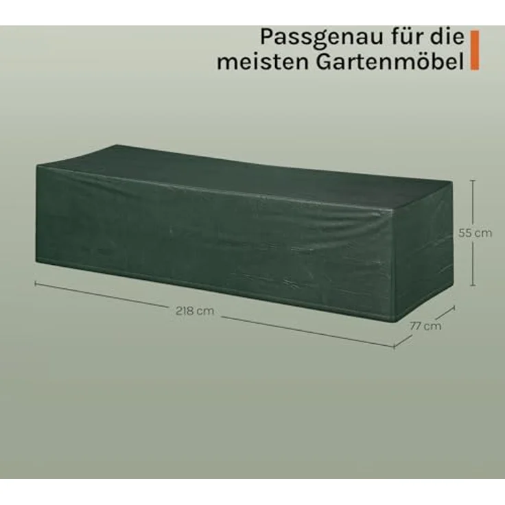 WOLTU Schutzhülle Gartenliege Sonnenliege, 218 x 77 x 55 cm, Abdeckung für Gartenmöbel, Abdeckhaube aus PE, Plane UV-Beständig wasserabweisend Winterfest reißfest, Grün – Bild 10
