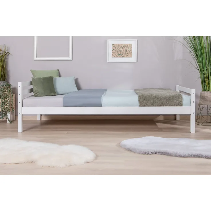 Ticaa Jugendbett, Futonbett in diversen Breiten, Kiefer, mit Rollrost