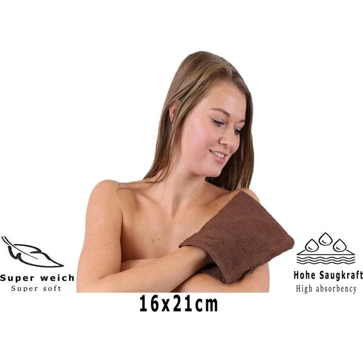Betz Waschhandschuh 10-tlg. PREMIUM Größe 16 cmx21 cm, Baumwolle (Set, 10-St), 100% baumwolle – Bild 4