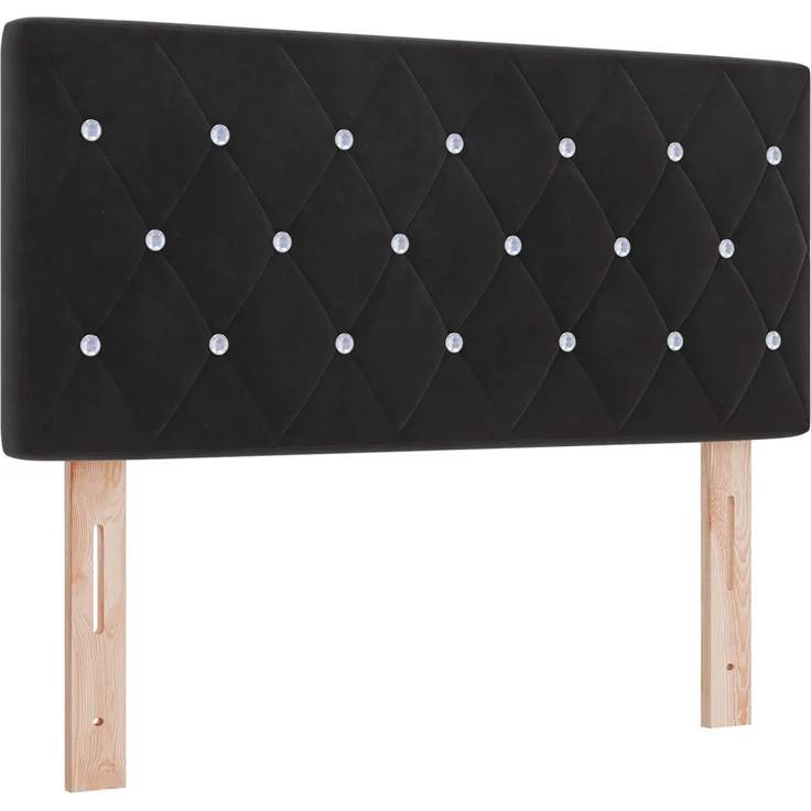 vidaXL Ottoman Bett mit Matratze mit Kopfteil Schwarz 90 x 190 cm Samt 3456455 – Bild 4