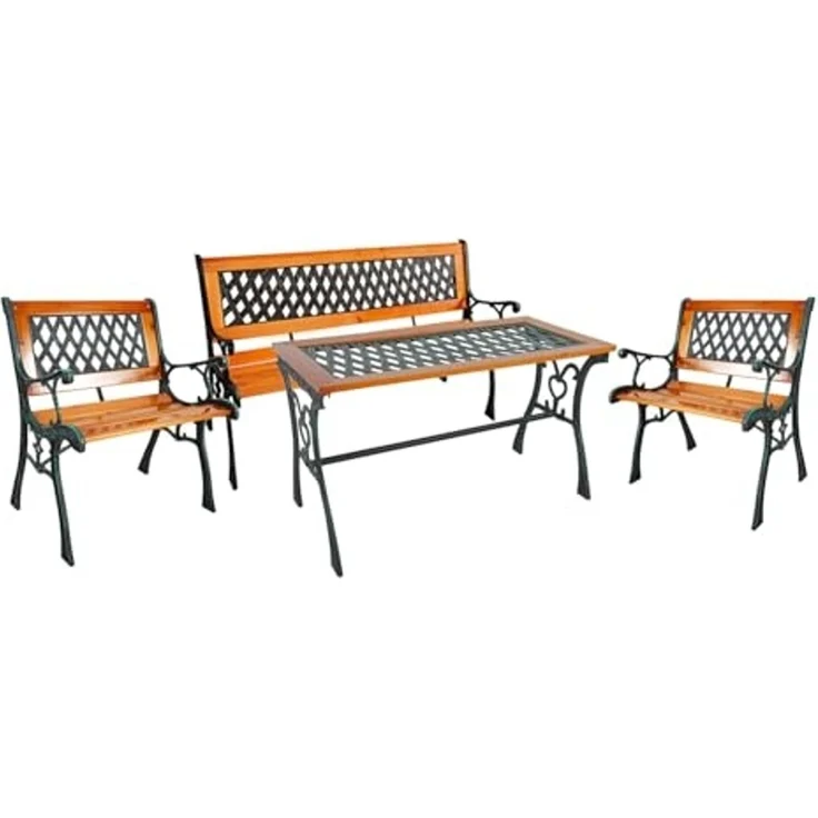 Mojawo Essgruppe 4tlg Gartengarnitur Gartenmöbel Outdoormöbel Gusseisen Wetterfest – Bild 1