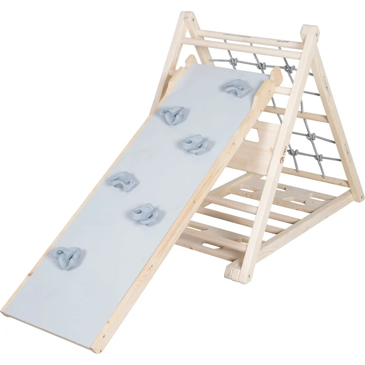 roba Rutschbrett aus Holz - Zubehör für Kletterdreieck & Spielturm - Natur / Grau – Bild 12