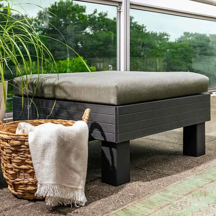 Keter Gartenhocker Graphitgrau mit Hellgrauem Kissen 447622 – Bild 2