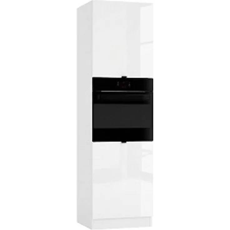 Alice D60PK/2133 P/L Küchen-Hochschrank für Backofen, 60 x 213,3 x 56 cm, Weiß Hochglanz