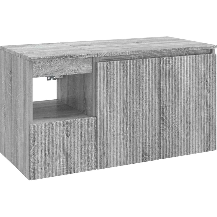 vidaXL Badezimmerschrank-Set 2 stk. Grau Sonoma 92,5 x 44,5 x 50 cm 3404120 – Bild 2