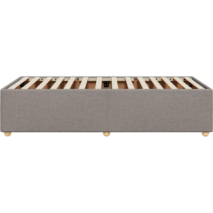 vidaXL Bettgestell ohne Matratze Taupe 90x190 cm Stoff 3284698 – Bild 5