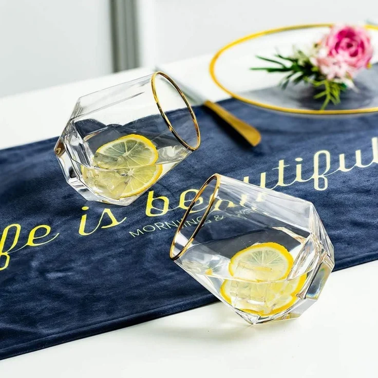Diamond Whisky Glasses 2er-Set 300 Ml Whiskyglas Moderner Look Männer Frauen – Bild 2