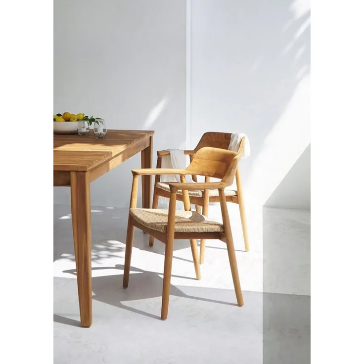 More2Home Gartenstuhl KENNEDY-2, Teak, Poly-Binsensitz