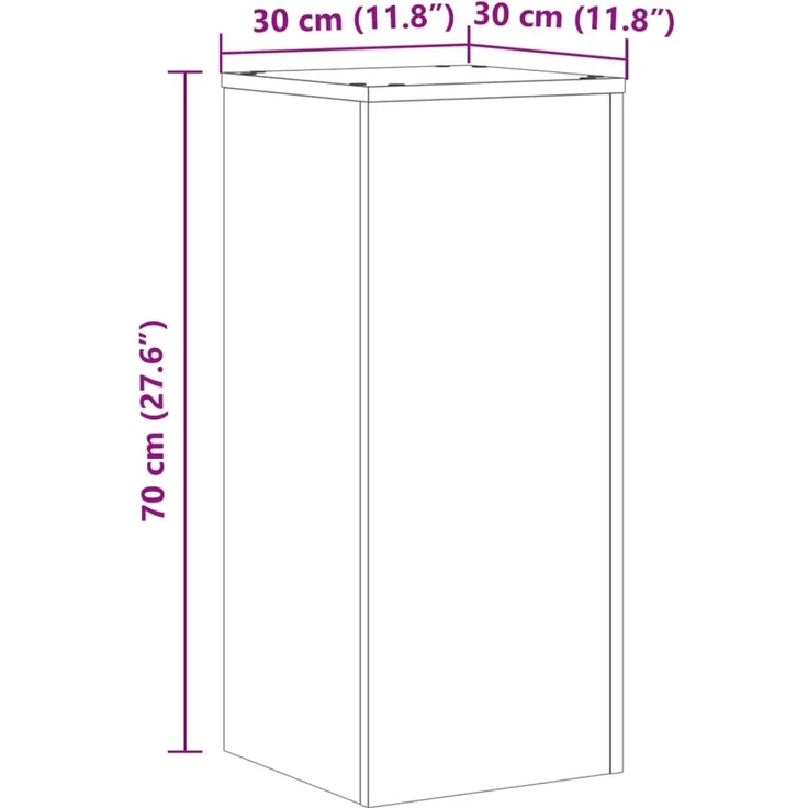 vidaXL Pflanzenständer 2 Stk. Räuchereiche 30x30x70 cm Holzwerkstoff 852928 – Bild 11