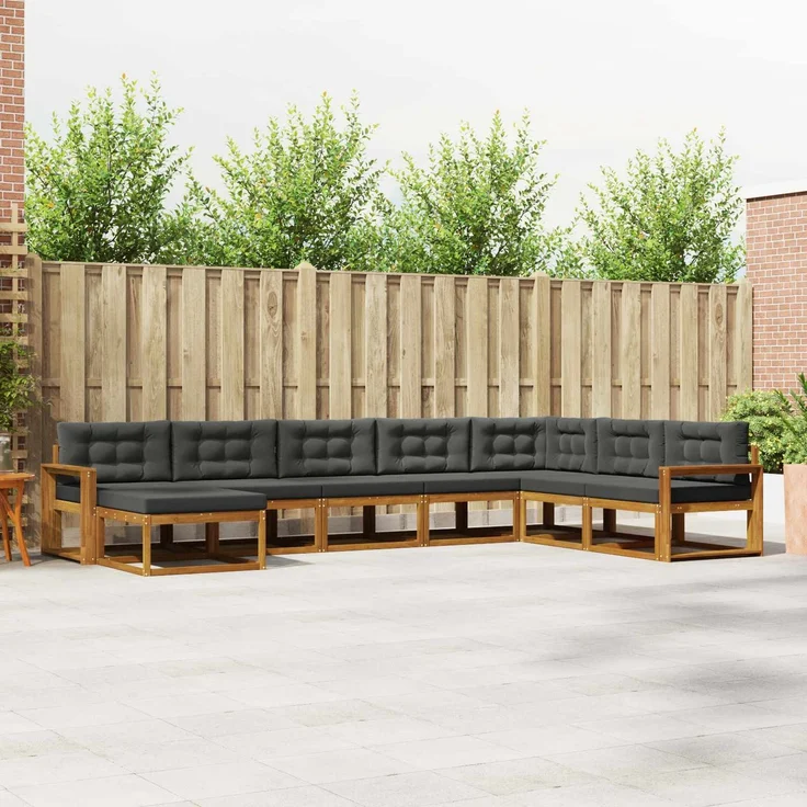 vidaXL Outdoor-Sofagarnitur 8 stk. 8-Sitzer Natur und Anthrazit 3368005 – Bild 1