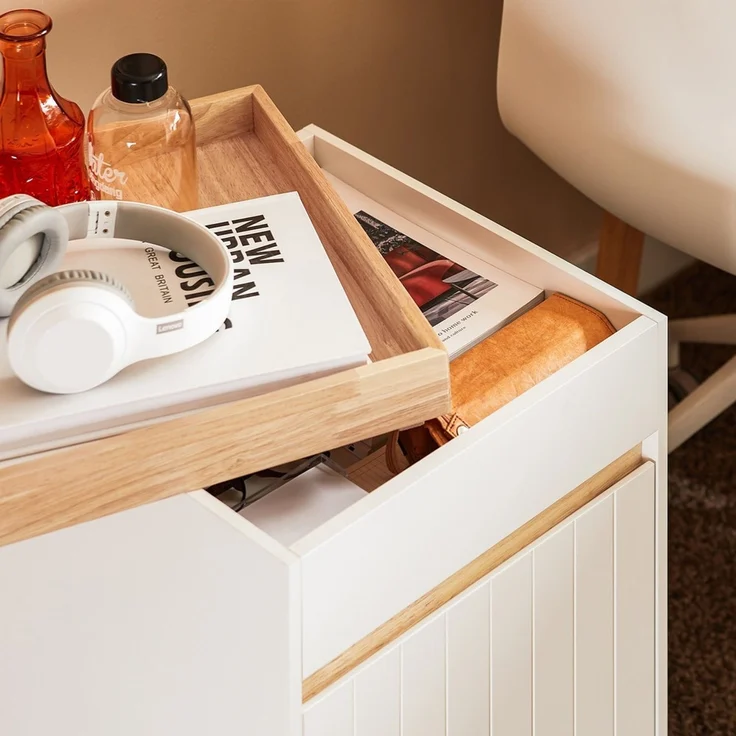 SoBuy ASK03-W Schubladenschrank Büro, MDF, Lackiert, Weiß, 45 x 60 x 45 cm – Bild 4