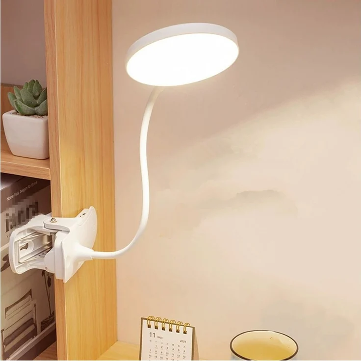 autolock LED Leselampe Klemmlampe Bett - Dimmbar Leselampe Buch Klemme Augenschutz Led, Klemmleuchte 3 Modi Bettlampe, USB Aufladbares Akku Leselampe 360° – Bild 1