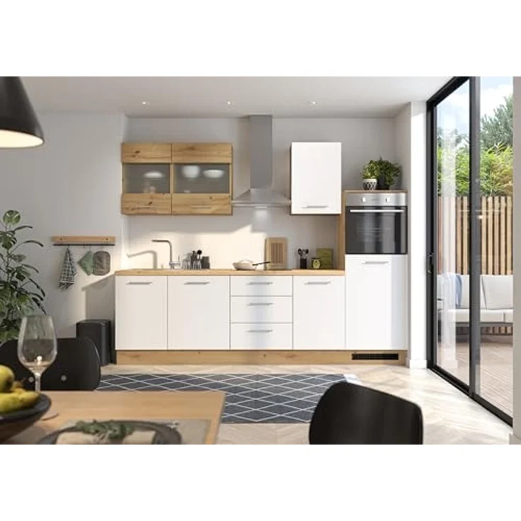 Bega BBK Küchenblock mit E-Geräten CAPRI - Küche in Weiß-Artisan Eiche – Bild 4