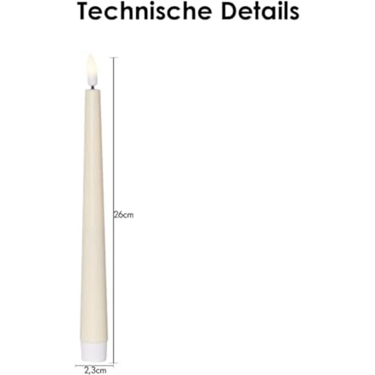 LED Kerze Flammy Candy 2er Set Pastell Batterie + Timer H 26cm – Bild 4