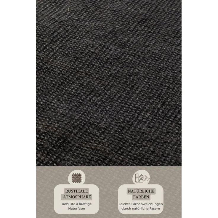 HANSE Home Teppich Jaipur Juteteppich, Läufer und Rund, rechteckig, Höhe: 10 mm, Naturfaser, Nachhaltig, Wohnzimmer, Esszimmer, Schlafzimmer, Boho, GRS – Bild 3