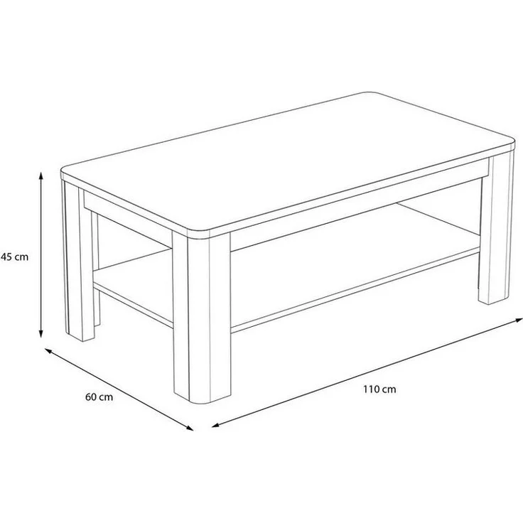 Forte Möbel Tiziano Couchtisch, Holzwerkstoff, Antikeiche, B x H x T: 110 x 45 x 60 cm – Bild 2