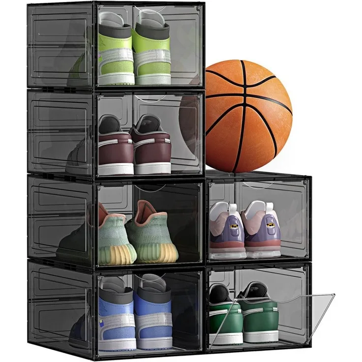 Songmics Schuhbox Schuh-Organizer (6 St), aus Kunststoff, durchsichtig