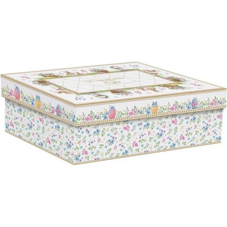 EasyLife Untertasse Spring Bloom, Spülmaschinengeeignet, Mehrfarbig, Hasen & Blumenkörbe, H: 6.5cm