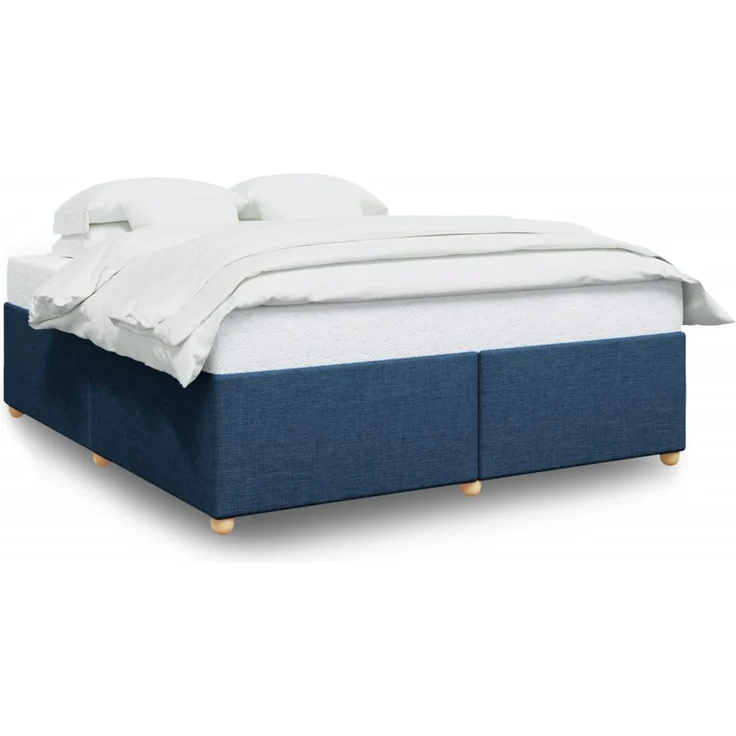 vidaXL Bettgestell ohne Matratze Blau 200x200 cm Stoff 3284763 – Bild 2
