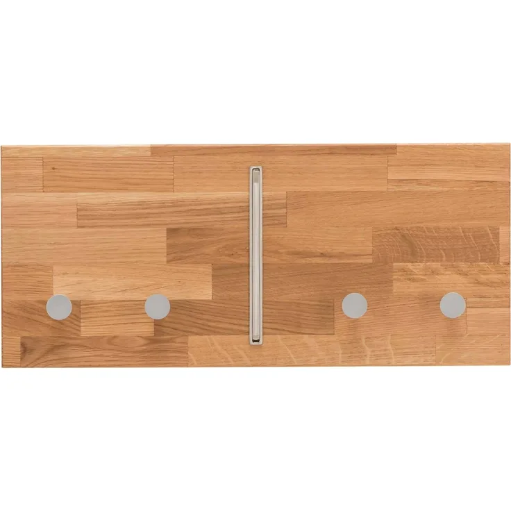 MSZ Design Wandgarderobe Hakenleiste KIRSA 50 cm Wildeiche massiv geölt Natur 50x2,5x22 cm