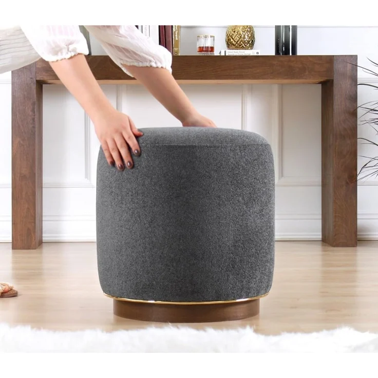 Hanah Home 'Zeone - Grey' Pouffe, Grau, 42 x 43 x 42 cm – Bild 4