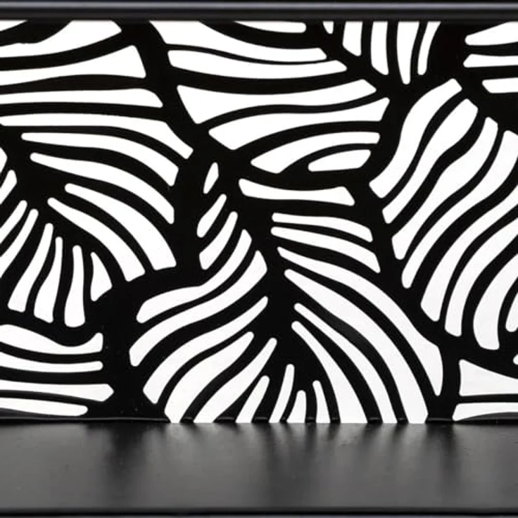 Atmosphera Createur d´interieur Wandregal Mirna, Schwarz, Metall, 10.5x36x39.3 cm, mit drei Regalböden und Pflanzen-Dekor für Wohn- und Schlafzimmer – Bild 3