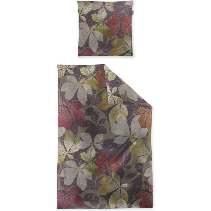 Irisette Flausch Cotton Bettwäsche Zobel 8792-90 Blätter braun 135x200 – Bild 2