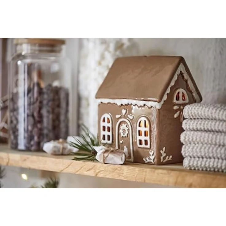 Lichterhaus Teelichthalter Teelichthaus Lebkuchenhaus Braun Ib Laursen 27630-14 – Bild 2