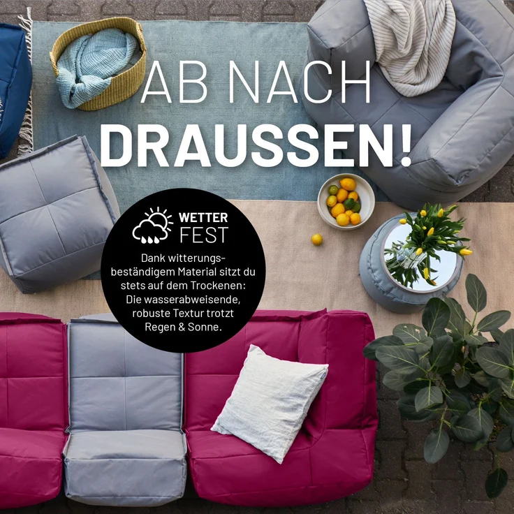 Lumaland Sitzsack-Sofa, Polyester, Sessel, Rotwein, 70 x 72 x 96 cm – Bild 6