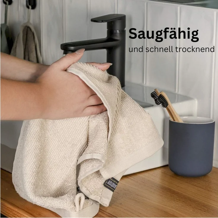 SCHÖNER WOHNEN-Kollektion Handtuch Set SENSE Handtuch Set, Baumwolle (Spar-Set, 1-St), 5er Set (1x 140x70 cm / 2x 100x50 cm / 2x 50x30 cm) in Beige – Bild 2
