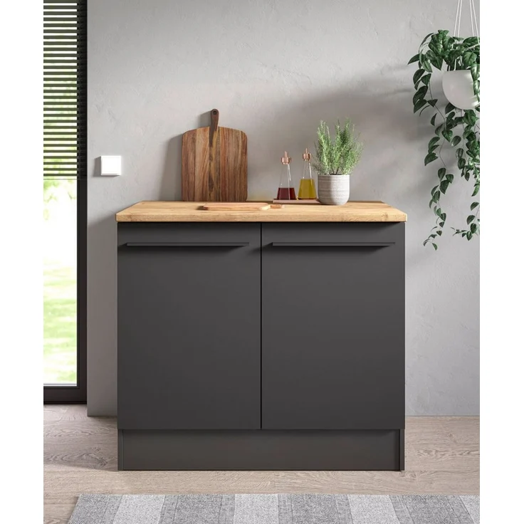 BASIC by Balculina Spülenschrank Jazz B/T/H 100x60x90 cm (1-St) Breite 100cm, Melaminbeschichtung – Bild 2