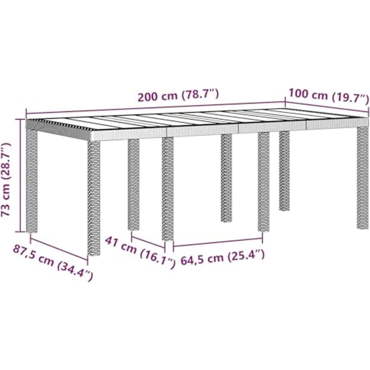 vidaXL Garten Essgruppe 7 pcs Anthrazit Polypropylen 3378715 – Bild 2