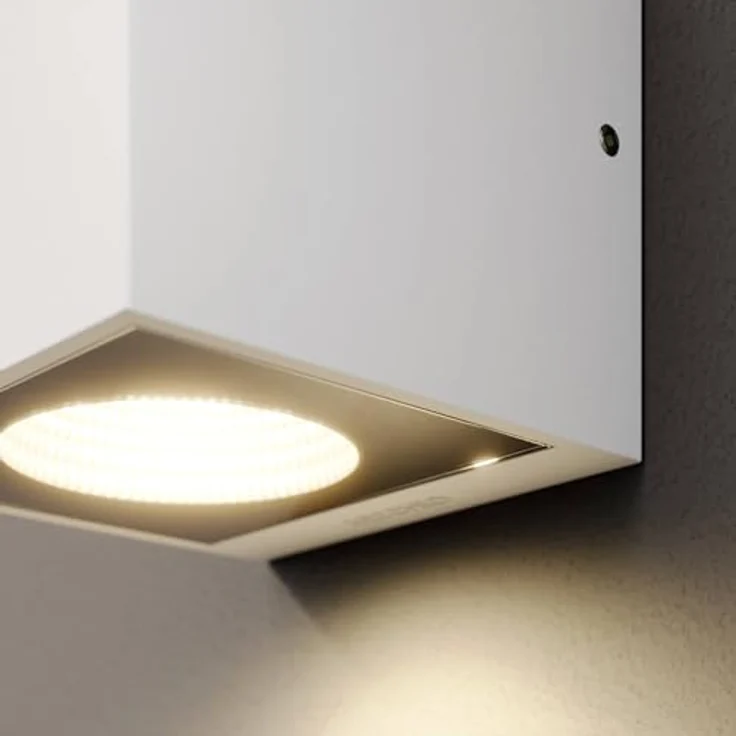 Arcchio LED Wandleuchte Tassnim, moderne Außenwandleuchte in Weiß aus Aluminium, 1-flammig, IP65 für Terrasse & Balkon – Bild 5
