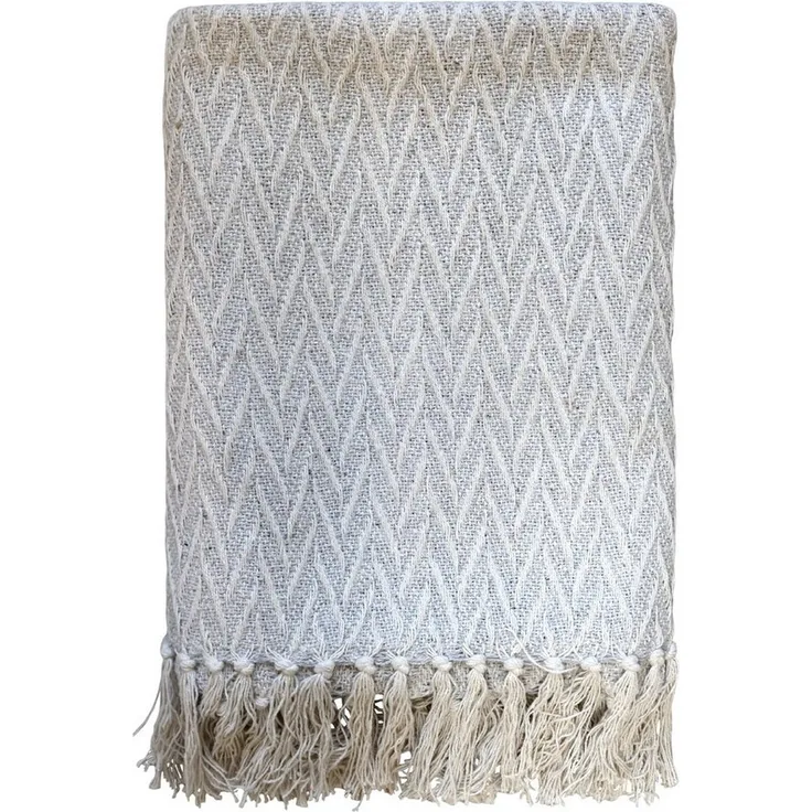 Chic Antique - Decke Plaid Kuscheldecke Wohndecke 150x130cm Muster Grau 16095525