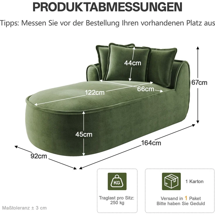 ZUBALIYA SchlafSofa mit Chenille - Bezug, mit breiten Armlehnen, mit Schaumstoffpolsterung, aus Chenille, für Wohnzimmer und Apartments – Bild 4