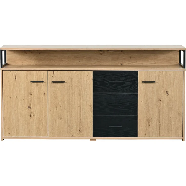 ZUBALIYA Küchenschrank 150x35x75,9 cm, aus Spanplatte, Schwarzbraun – Bild 13