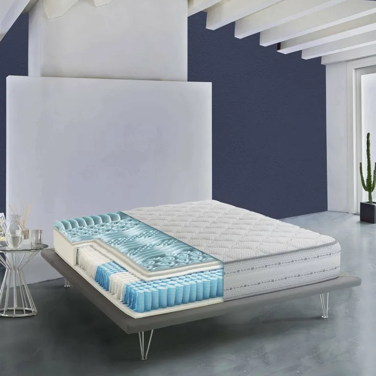Talamo Italia - Einzelmatratze Ofelia, Matratze aus Memory-Schaum und Taschenfederkern, 100 % Made in Italy, milbenhemmend und hypoallergen, 80 x 200 x 26 cm