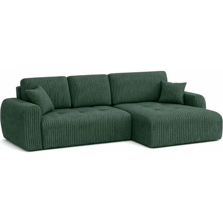 Kaiser Möbel Ecksofa mit Schlaffunktion und Bettkasten Ivo L aus Cordstoff Poso, Ecksofa mit Schlaffunktion, hoher Sitzkomfort,pflegeleichter Cordstoff,integrierter Stauraum – Bild 2