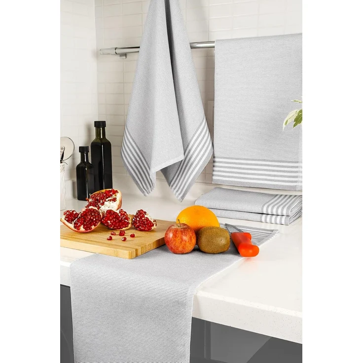 Hermia Concept 'Sevilla - Grey' Handtuch-Set (5-teilig), Grau, 50 x 70 cm – Bild 2