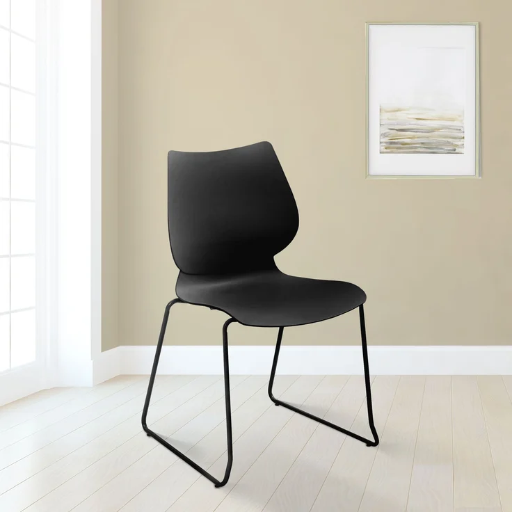 CLP Stapelstuhl Houma mit Rückenlehne Sitzschale aus Kunststoff,schwarz – Bild 3