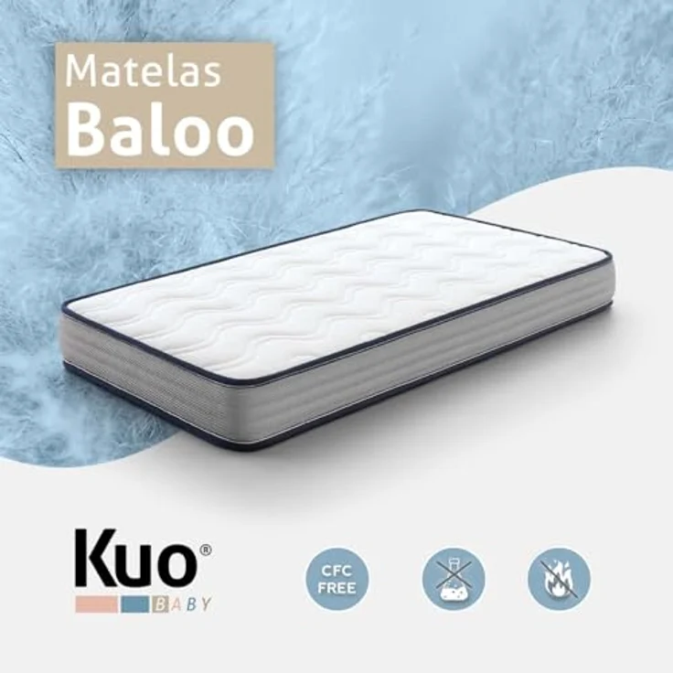 KUO Baby - Baloo Kinderbettmatratze | Schaumstoff- und viskoelastische Matratze | Wendbar, hygienisch und atmungsaktiv | 140x70 cm – Bild 4