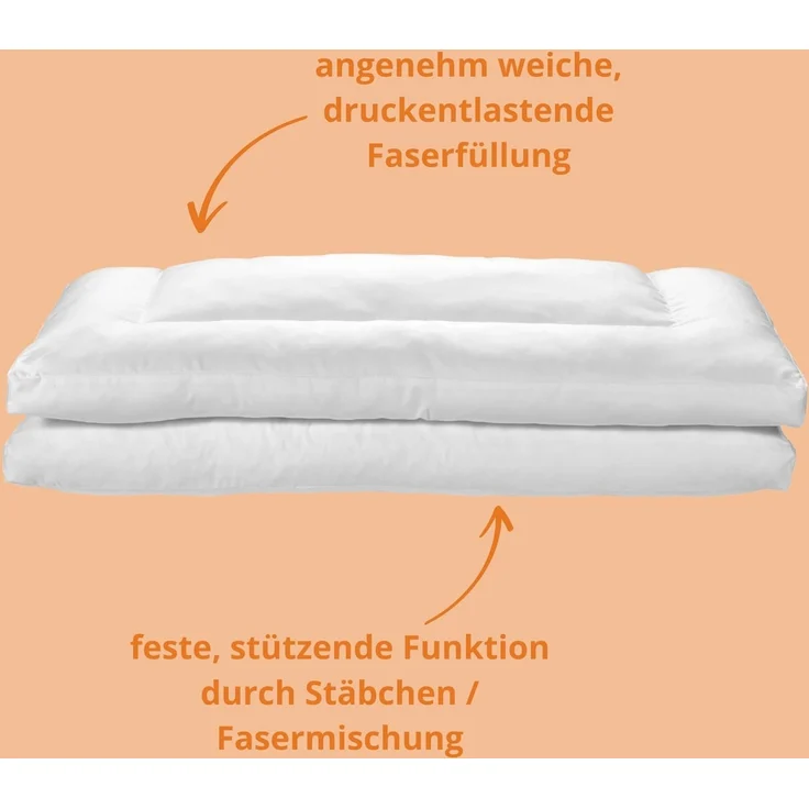 sleepling Nackenstützkissen Klappkissen, multifunktionales Kopfkissen, Füllung: Polyester, Bezug: Polyester, Seitenschläfer, Rückenschläfer, Bauchschläfer, Entspannungskissen, klappbar, Lücosoft Technologie, 80 x 80 cm – Bild 3