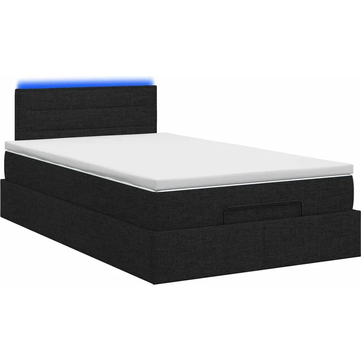 vidaXL Ottoman-Bett mit Matratze und LED Schwarz 120 x 190 cm Stoff 3456810 – Bild 9