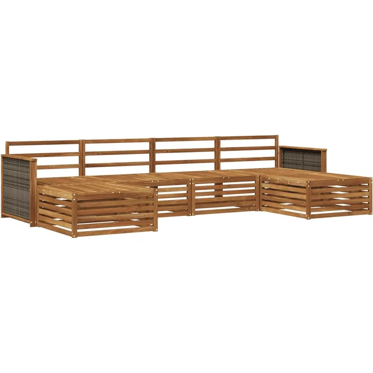 vidaXL Outdoor-Sofagarnitur 6 stk. 4-Sitzer Natur Massivholz Akazie 3383677 – Bild 2