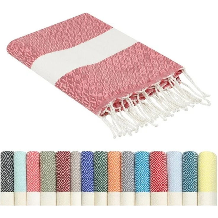 furora HOLIDAY Strandtuch groß 100x200 cm Strand Tuch, aus Baumwolle, Hamamtuch Badetuch, leicht, lang, dünn & kompakt – Bild 4