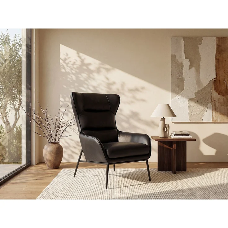 LINEA SOFA - DINNIA - Sessel mit gerader Rückenlehne - Metall - Schwarz - 69 x 95 x 95 cm – Bild 2