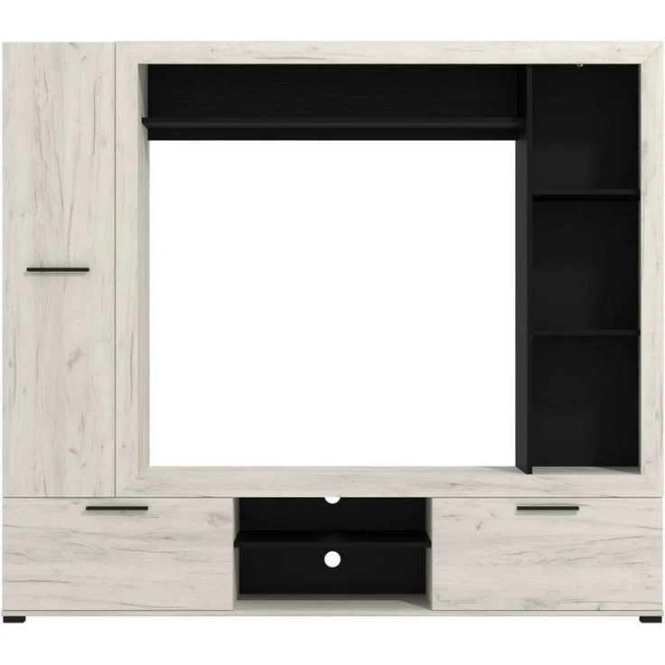 Home affaire Wohnwand Lorca Medienwand, Wohnzimmerwand, TV-Wand, (4-St), Moderne, stilvolle Wohnwand in Eichen-Optik mit TV-Fach – Bild 4