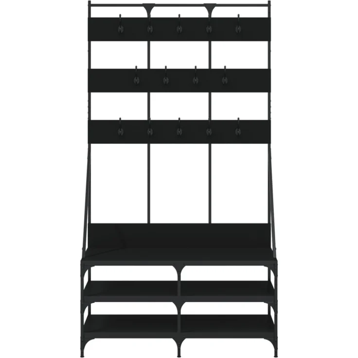 vidaXL Kleiderständer mit Schuhablage Schwarz 100x40x184 cm 837857 – Bild 8