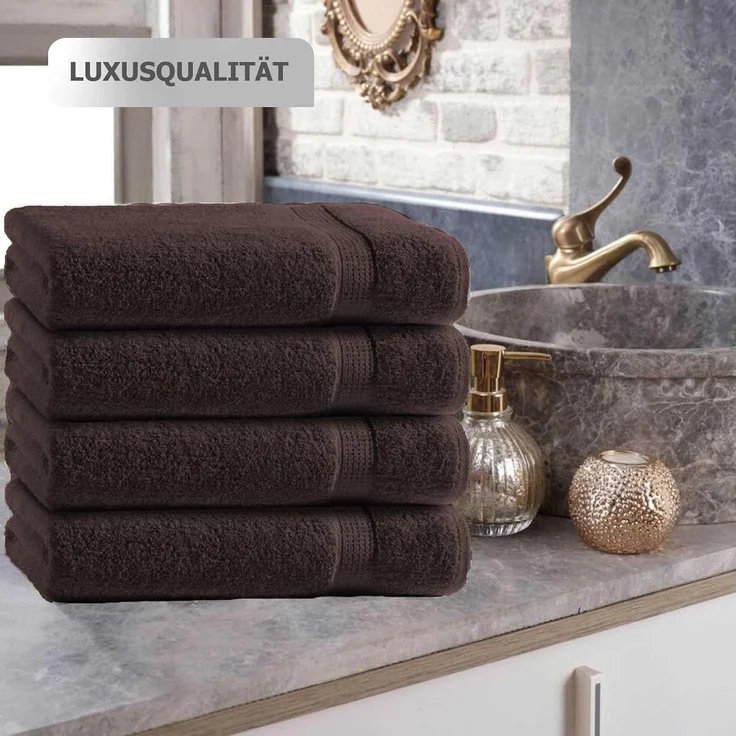TRENDBUY24 Handtuch Set Handtücher Duschtücher Gästetücher Baumwolle Frottee Premium 4er Set, 100% Baumwolle (4-St), Duschtuch – Bild 6